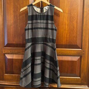 HALO Black and Gold Midi Sleeveless Swing Dress Sz S